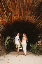 Sunset beach photography session for couples in Tulum