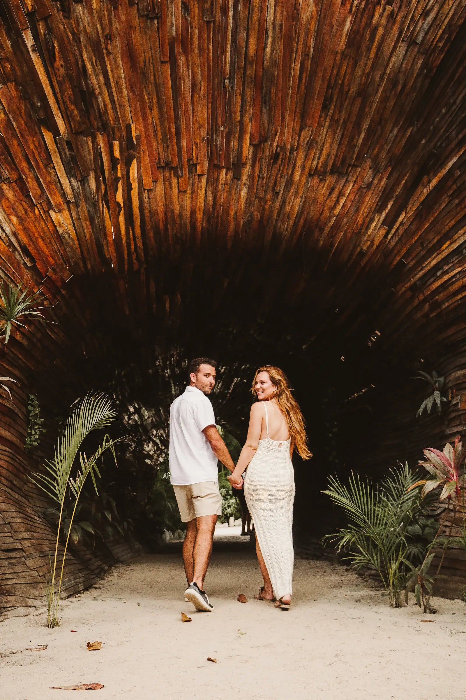 Sunset beach photography session for couples in Tulum