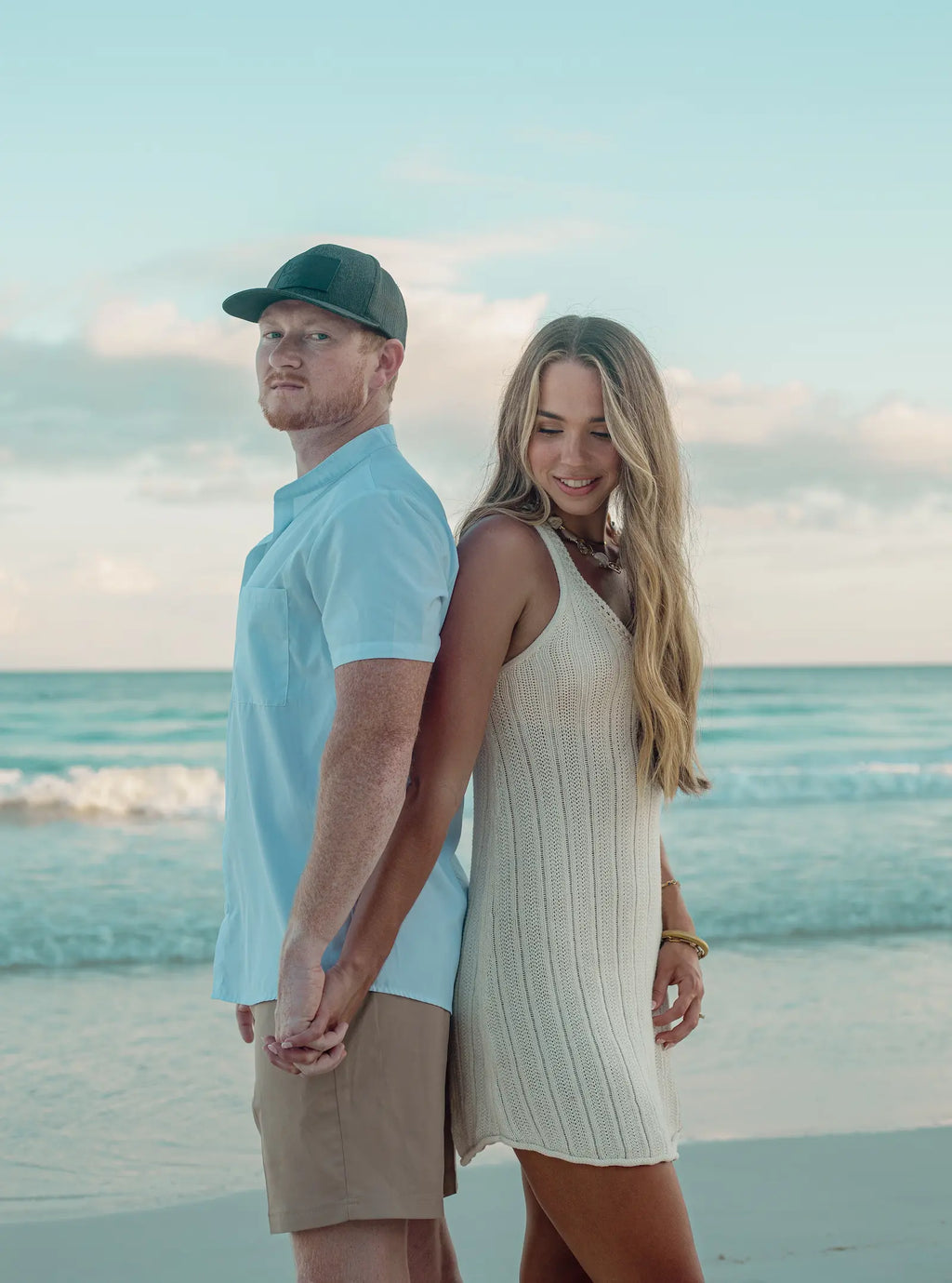 Sunset engagement photoshoot on the beach in Tulum